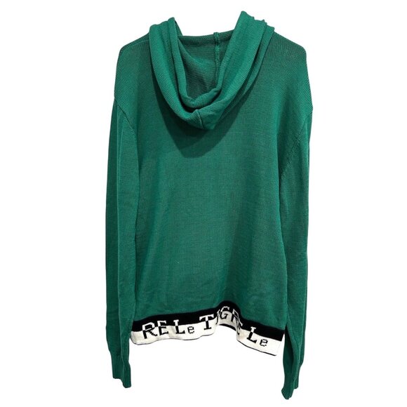 Le Tigre NWT Green Knit Hoodie Sweater Tiger Graphic Sz XXL - Picture 2 of 10